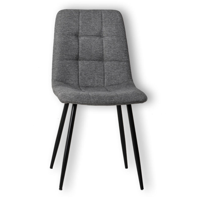 Webmarketpoint - Chaise en tissu gris clair-noir 55 cm x 44 cm h. 81 cm 4 pcs