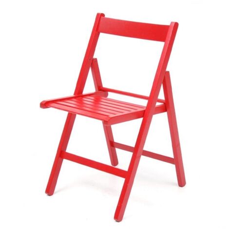 4X Sedia pieghevole in faggio di alta qualita colore rosso 43x48xh.79 cm EFFEZ