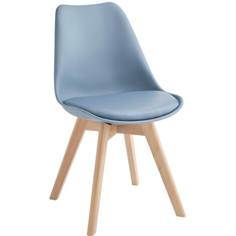 4x Sedie in polipropilene e seduta in similpelle azzurro 48,5x582h cm