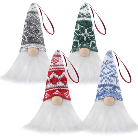 4x SET DI DECORAZIONI PER ALBERO DI NATALE NANI GNOMI FIGURA DA TAVOLO COLORATA