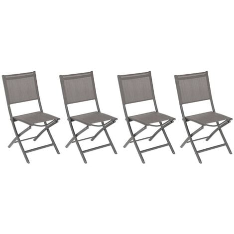 4X Silla de jardín, para exteriores, plegable Essentia marrón - Marrón