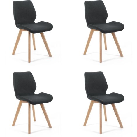 4x silla tapizada SJ0159 Negra