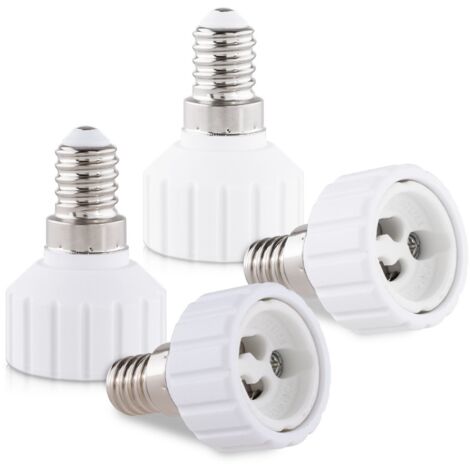 4x Socket Adapter - E14 to GU10 Socket Converter - Bayonet Cap Lamp Holder Adapter for LED Halogen Bulb