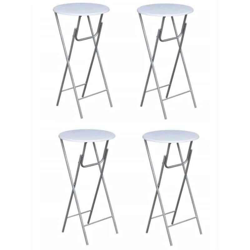 

Vidaxl - Mesas altas plegables 4 unidades MDF blancas - Blanco