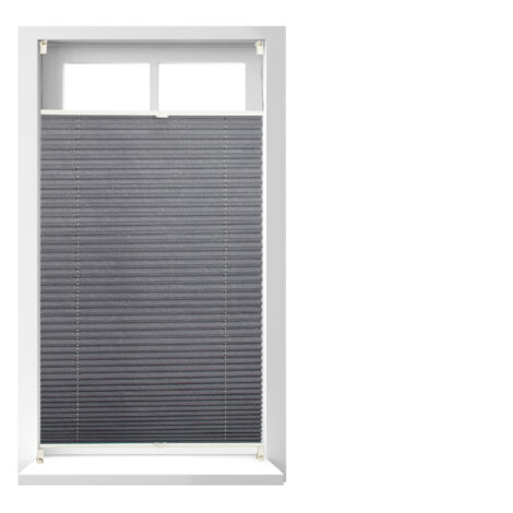 4x Tenda Plissettata a Rullo, 80x130 cm Montaggio con Clip Adesive, per Interni, Grigia Traslucida