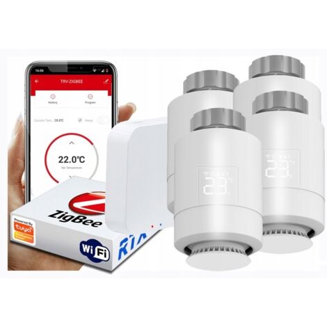 4x Testina termostato RTX + Gateway WiFi Zigbee Tuya SET