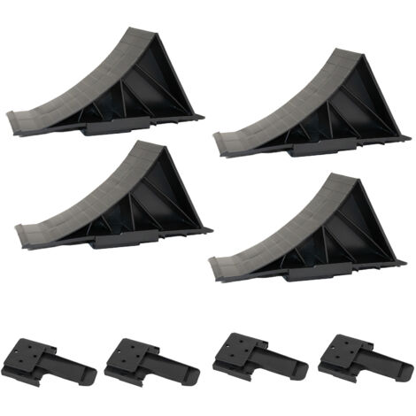 4x Unterlegkeil mit Halter Bremskeil für Anhänger und WOMO 22 x 12 x 9 cm 3 T Tragkraft