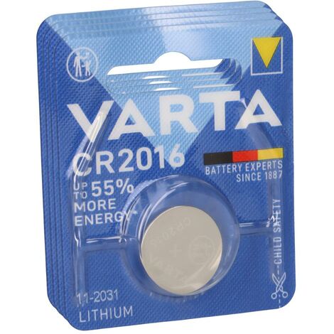 4x VARTA CR 2016 Lithium-Knopfzelle 3V im 1er Blister DL2016