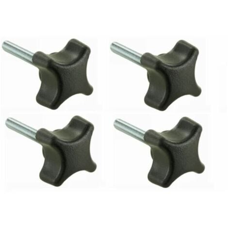 4x vis étoile M5 x 30 bouton moleté manœuvre tête plastique