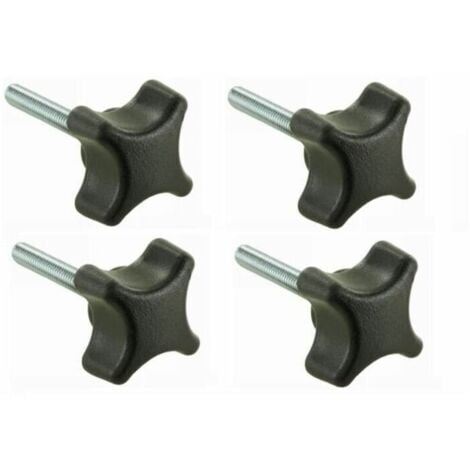 4x vis étoile M6 x 40 bouton moleté manœuvre tête plastique