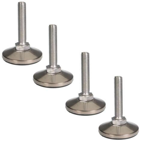 4x Viti di Regolazione Piedini Regolabili Pavimento Piede Piedini Copertura Acciaio Inossidabile Vite Acciaio Viti di Livellamento, M10x50mm