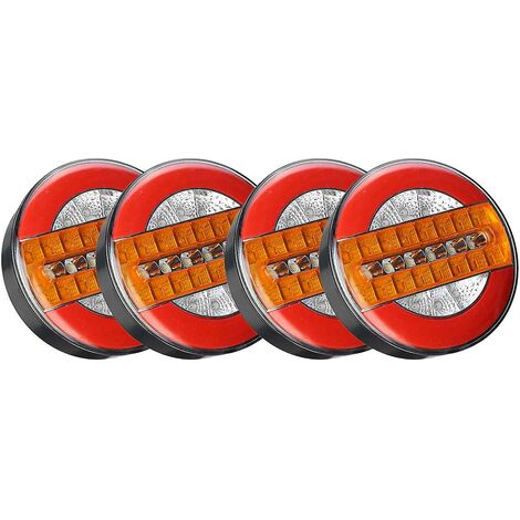 4x wasserdichte LED-Rücklichter für Anhänger, LKW, Rückwärtsbremse, Bremslichter, Auto, Boot, Bus, fließende Kurve
