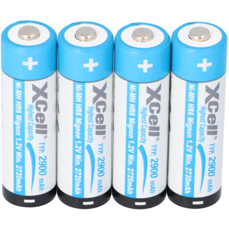 4x XCell Mignon AA Akku Ni-MH 1,2V 2900mAh