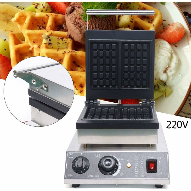 Senderpick - Gaufrier professionnel avec plaques de cuisson antiadhésives, gaufres pour cœurs belges avec boîtier en acier inoxydable, 50-300 °c en