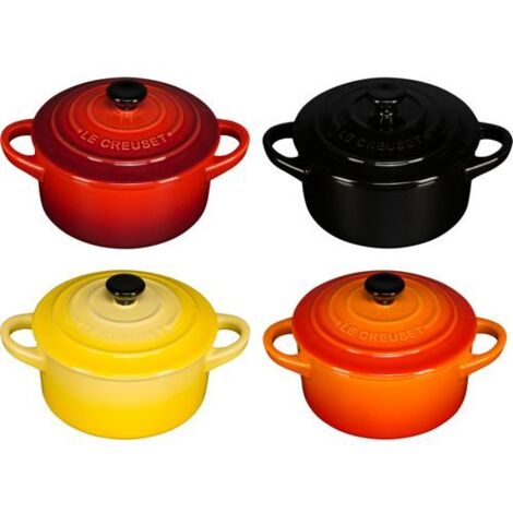 4x1 Le Creuset Mini Braeterset m.Deckel 10x5cm, Feuer u. Flamme