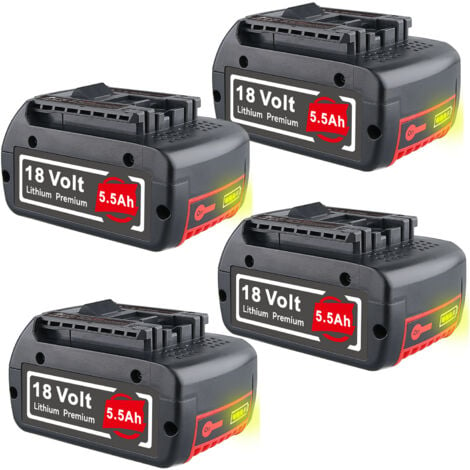 PDSTATION 4X18 V 5,5Ah pour Bosch BAT609 BAT610G batterie Li-ion GBA GSR GSB BAT618 BAT609 BAT620