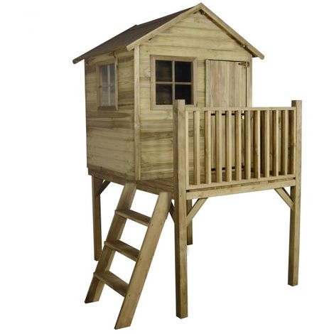 4x4 Forest Charlie Traditional Tower Kids Playhouse With