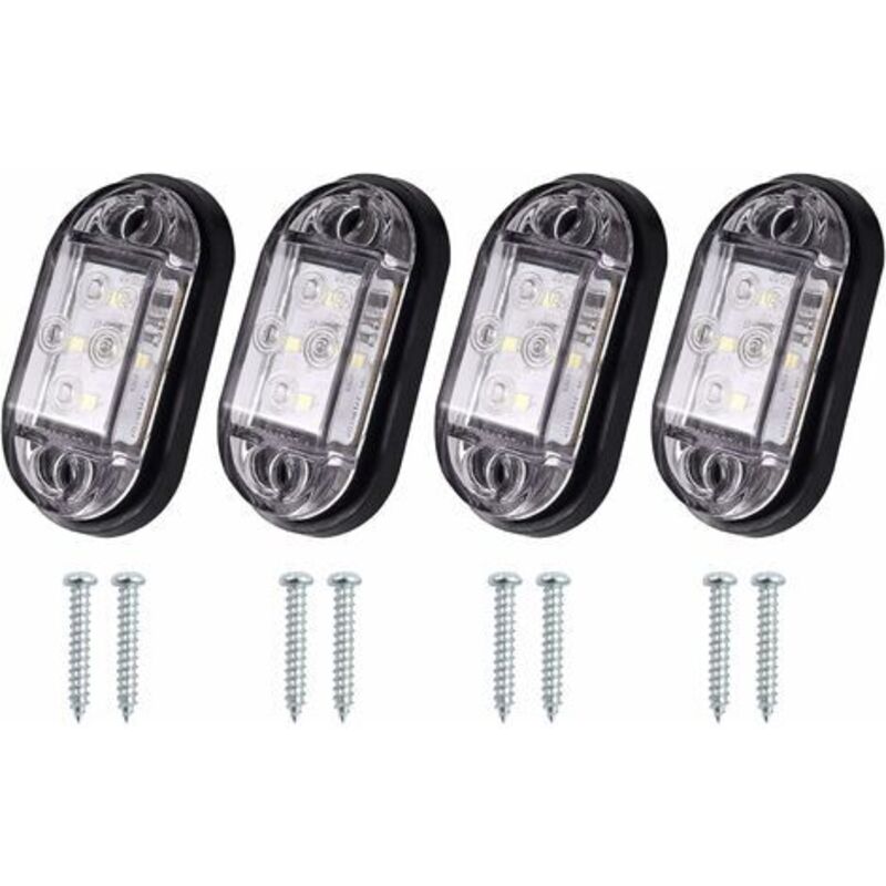 4x4 LED Side Lights, Front and Rear Lighting, Waterproof LED Marker Lights, Position Lights, 12V 24V Universal for Trailer, Van, Caravan, Truck,
