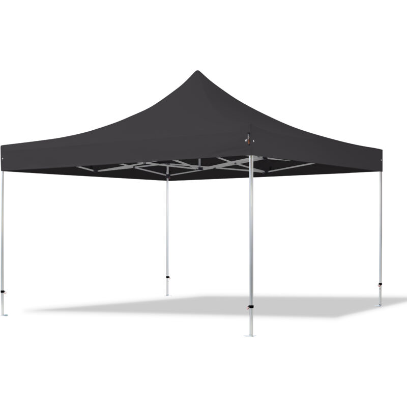 Toolport 4x4m Pop Up Gazebo Professional Aluminium 40 Mm, Black High Performance Polyester Approx. 400g/m²