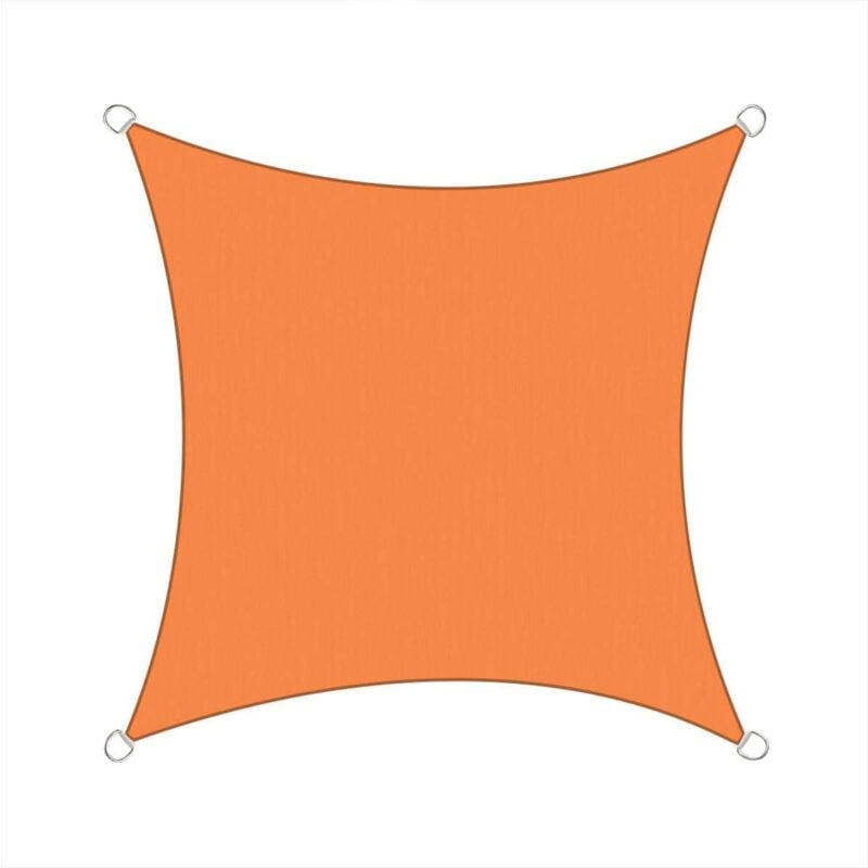 Aquariss - 4x4m Sun Sail Shade Square Awning Canopy Garden Sun Cover Patio Sunscreen - Orange