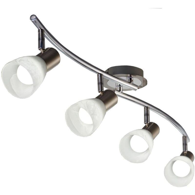 

4x5W Lámpara LED de techo con focos giratorios E14 I Habitación I Níquel mate I Color de la luz blanco cálido I 230 V I IP20