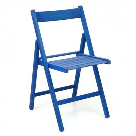 4xKlappstuhl aus hochwertiger Buche, blaue Farbe 43x48xh.79 cm