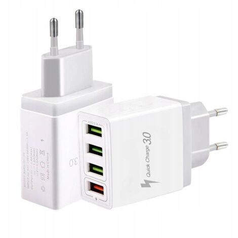 4xUSB Quick Charge 3.0 QC 3.1A 18W Ladegerät - WEISS