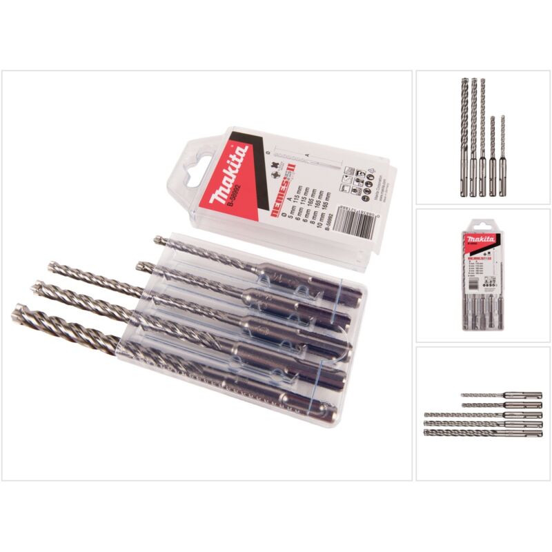 Image of Set mit 5 Bohrern Makita SDS-Plus 4-Schneiden tct nemesis ii - B-58992