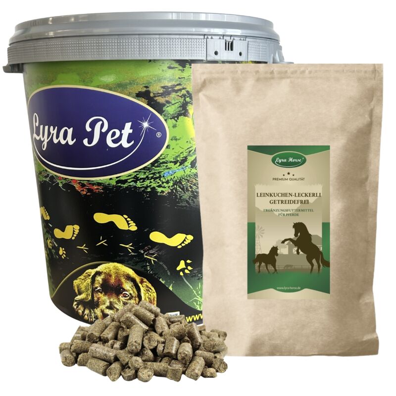 Lyra Pet - 5 kg de Lyra Horse® tourteau de lin friandise en baril de 30 l Lyra Pet - 5 kg de Lyra Horse® tourteau de lin friandise en baril de 30 l