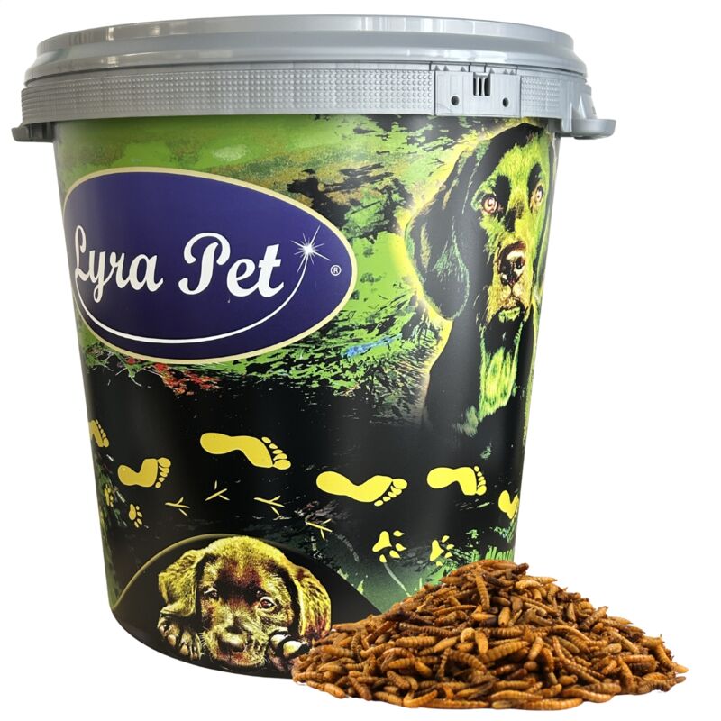 5 kg de Lyra Pet® mélange de vers de farine/larves de mouches soldats dans un tonneau de 30 L