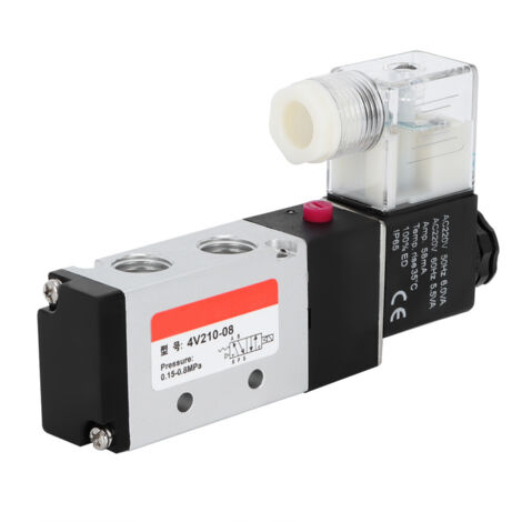5/2 pneumatischer Spulenverteiler, Rohrleitungsausrüstung aus Aluminiumlegierung (220 V)