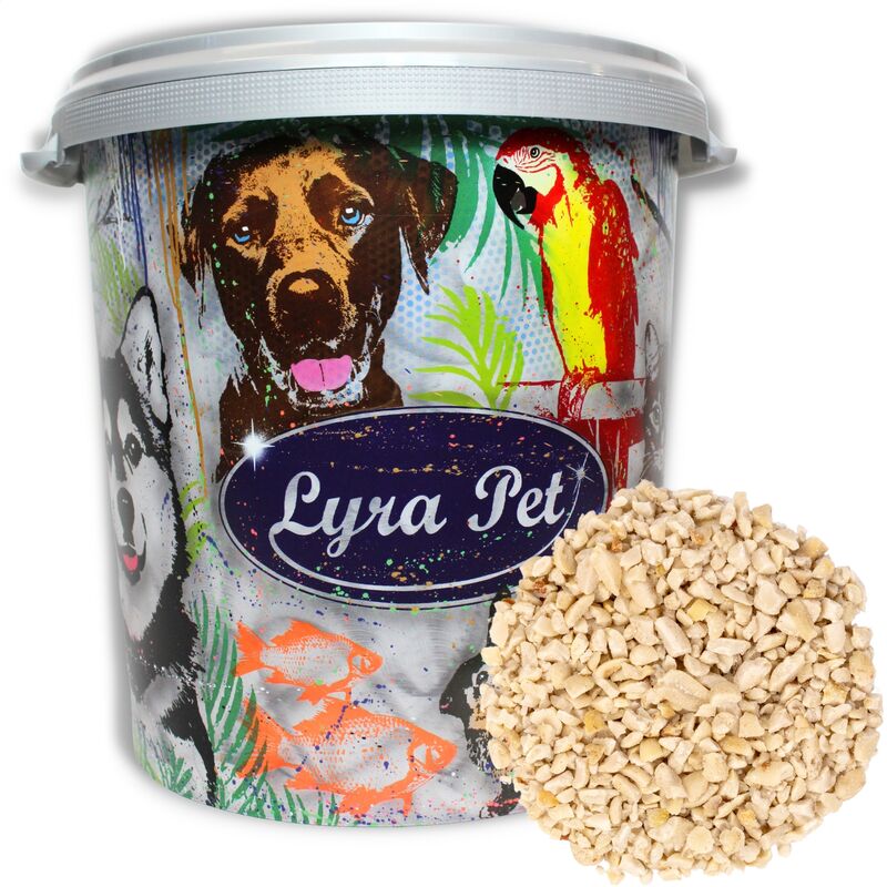 Lyra Pet - 10 kg ® Erdnusskerne weiß gehackt hk Argentinien in 30 l Tonne