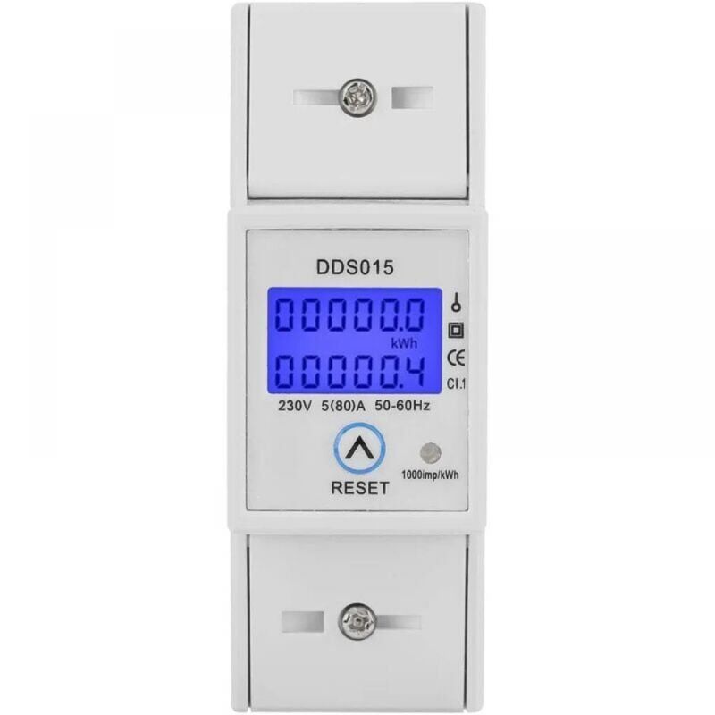 5-80A 230V 50Hz compteur d'énergie monophasé rétro-éclairage lcd, compteur d'énergie à montage sur rail din DDS015, compteur d'énergie Watt