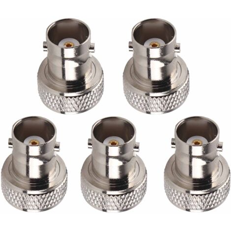 5 Adaptateurs coaxiaux BNC femelle vers SMA femelle en laiton nickelé pour connecteurs RF
