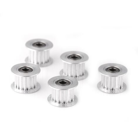 5 Aluminium-2GT-Steuerriemenscheiben für 3D-Drucker (6 mm breit, 16 Zähne, 3 mm Bohrung, verzahnt)