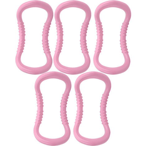 5 anneaux de yoga pour massage double point - Cercle fitness d'entraînement à domicile - Rose