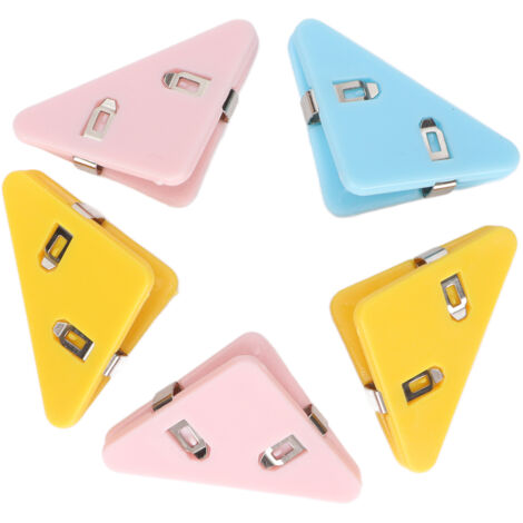 5 attaches triangulaires colorées pour papier, notes et documents - Outil de fixation durable et portable
