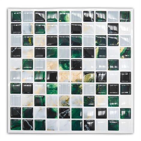 5 Autocollants Carrelage Mosaïque 3D Adhésifs Imperméables pour Cuisine Salle de Bain Décor Murale DIY
