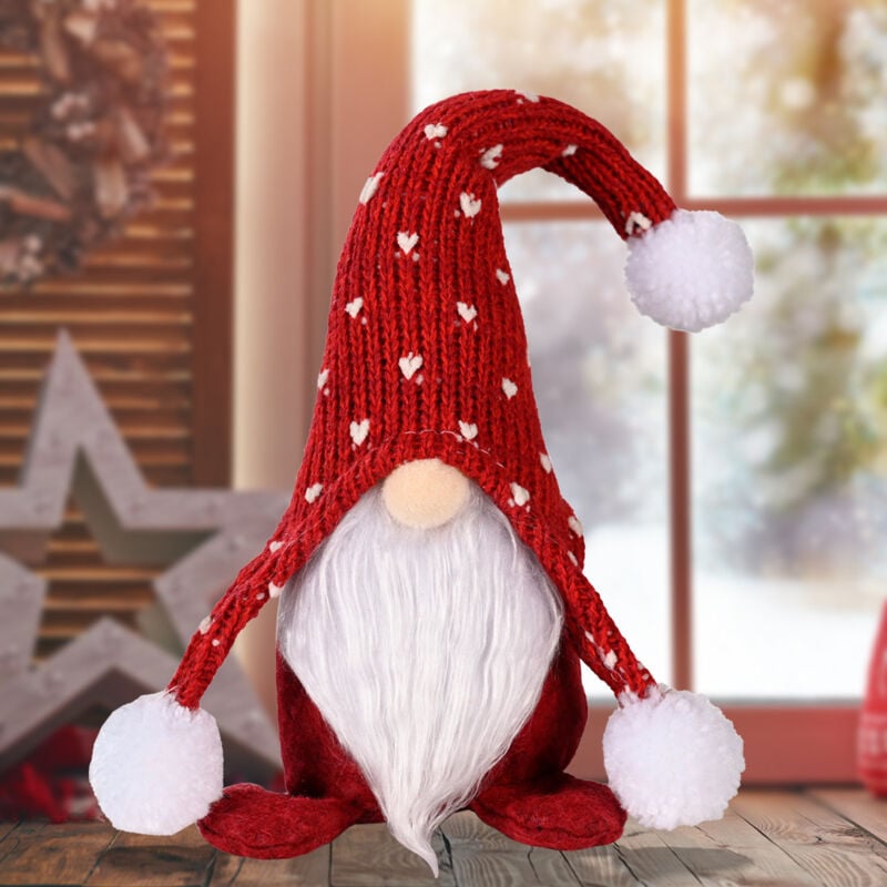 Image of x bambola di gnomi svedesi di Natale, bambole senza volto con ornamenti natalizi fatti a mano, bambola di peluche di Babbo Natale, per decorazioni