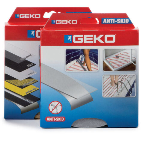 5 Bandes Adhésives Antidérapantes Noires 19mmx61cm - Geko