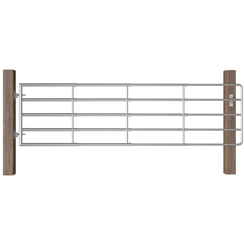 Vidaxl - 5 Bar Field Gate Steel (115-300)x90 cm Silver