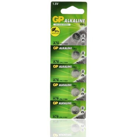 GP BATTERIES 5 Batterie Gp Alkalina, 1.5V, Lr44/V13Ga, Blister