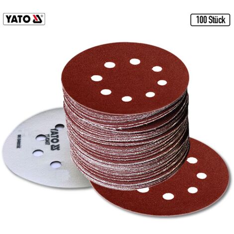 5 BIS 250 STÜCK Klett Schleifscheiben Haftschleifscheiben Schleifpapier gelocht +Ø 125 mm, P80, 100 Stück
