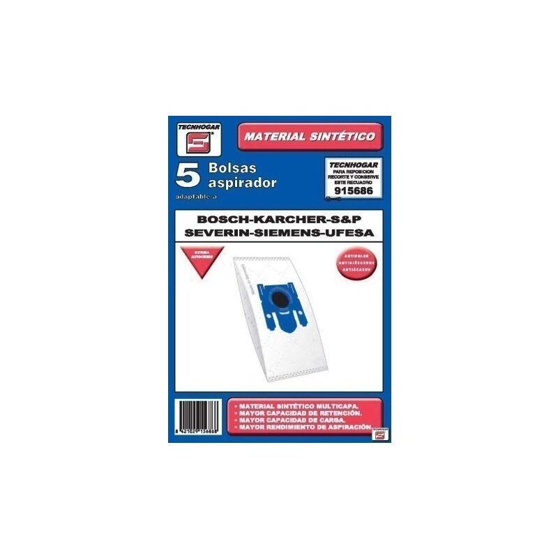 

Bolsa Aspirador Papel Bosch-Siemens-Ufesa Thogar 5 Pz 915639