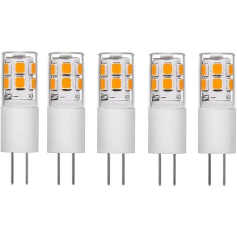 5 bombillas LED de luz blanca cálida (3000K) sin parpadeo, tipo mazorca pequeña, 2 W