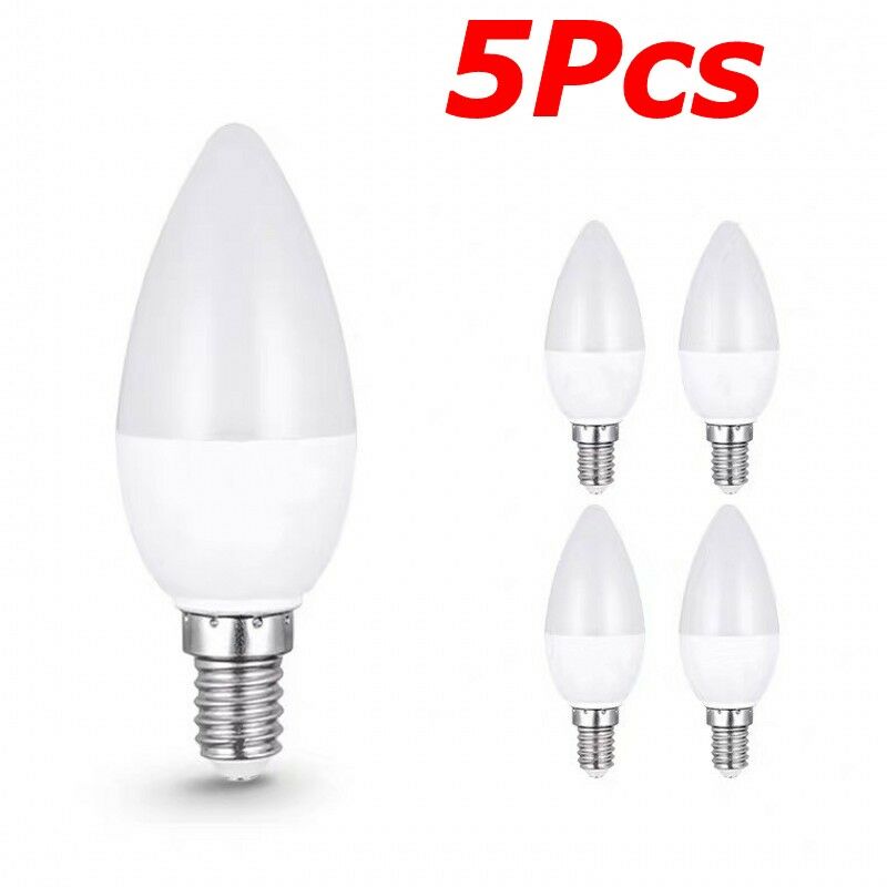 5 bombillas LED E14, lámpara de interior, luz blanca cálida y fría, lámpara de araña para decoración del hogar, 10 W.