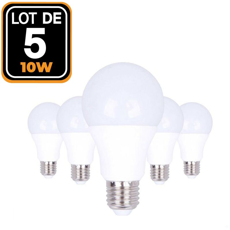 5 bombillas led E27 A60 10 W 220 V 6000 K blanco frío Alta luminosidad