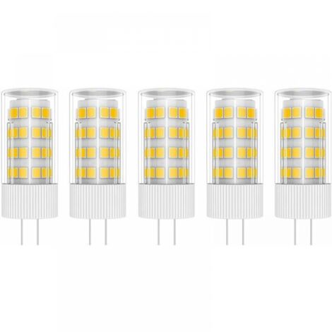 5 bombillas LED G4 de 5 W, 51 SMD 2835 LED, blanco cálido 4500 K, equivalentes a lámparas halógenas de 50 W, CA/CC 220 V.