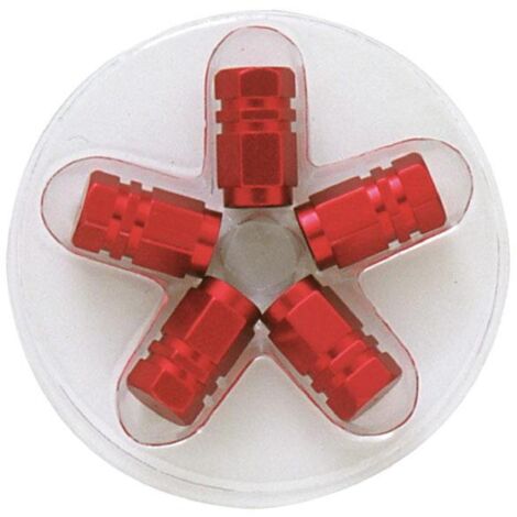 5 bouchons de Valves - Rouges - Hexagonaux