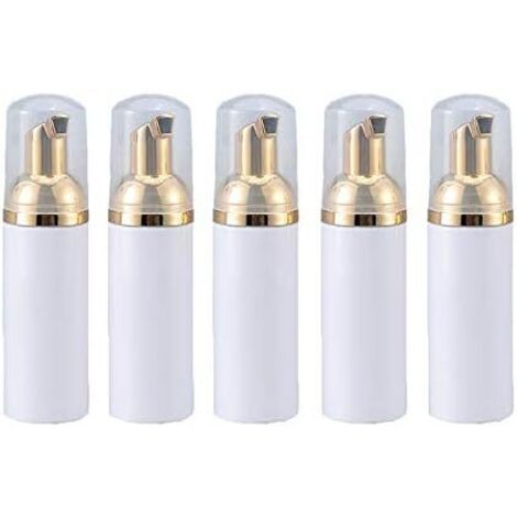 5 bouteilles de distribution cosmétiques vides en plastique de 50 ml